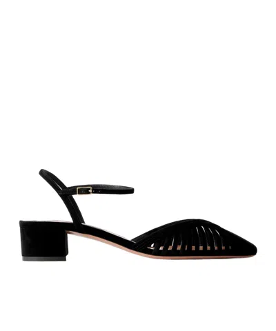 Aquazzura Solid Suede Pumps In Black