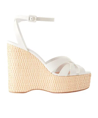 Aquazzura Solid-color Leather Wedges In Nude