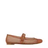 Aquazzura Solstice Net Mesh Mary Jane Ballerina Flats
