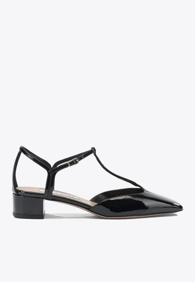 Aquazzura Sorbonne 35 Leather Pumps In Black