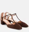 Aquazzura Sorbonne 35 Suede Pumps In Brown