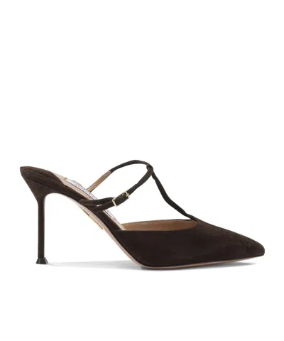 Aquazzura Sorbonne 85 Mm Heeled Shoes Brown