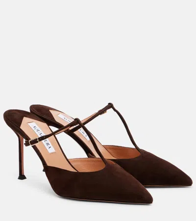 Aquazzura Sorbonne 85 Mm Heeled Shoes Brown
