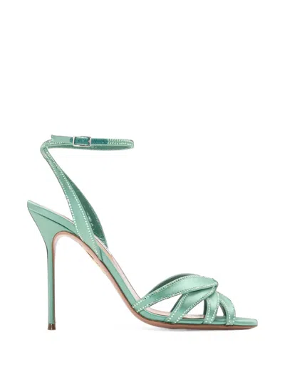 Aquazzura Soulmate Crystal Sandals 105 In Green