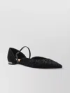 Aquazzura Sparkle Pointed Toe Textured Ballerina Shoes