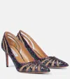 Aquazzura Spy 75 Glitter Pumps In Multicoloured