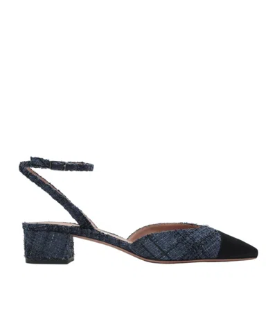 Aquazzura Square-headed High-heeled Sandals In Blue
