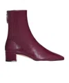 Aquazzura Square Toe Ankle Boots In Red