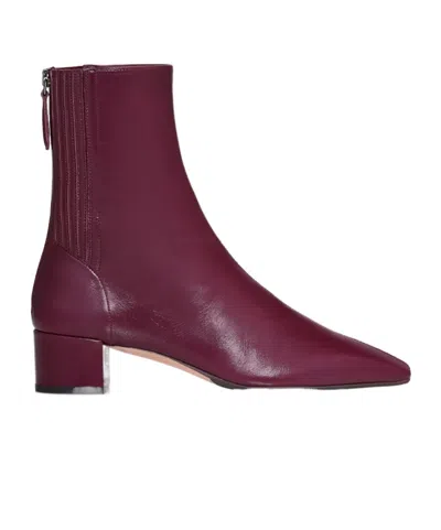 Aquazzura Square Toe Ankle Boots In Red