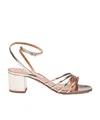 Aquazzura Latour Sandal 50 In Laminated Leather Color Light Gold In Nude