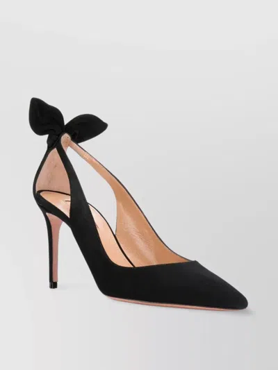 AQUAZZURA STILETTO HEEL PUMPS WITH BOW AND CUT-OUT DETAILING