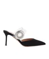 Aquazzura 75mm Crystal Hoop Pointed-toe Mules
