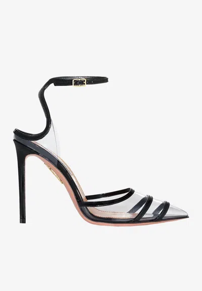 Aquazzura Sting 105 Pumps In Patent Leather And Pvc