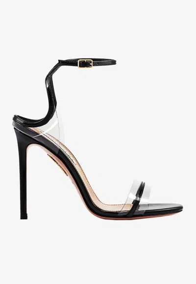 Aquazzura Sting 105 Sandals In Patent Leather And Pvc