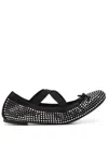 Aquazzura Shiny Disc Covered Ballet Flats In Black
