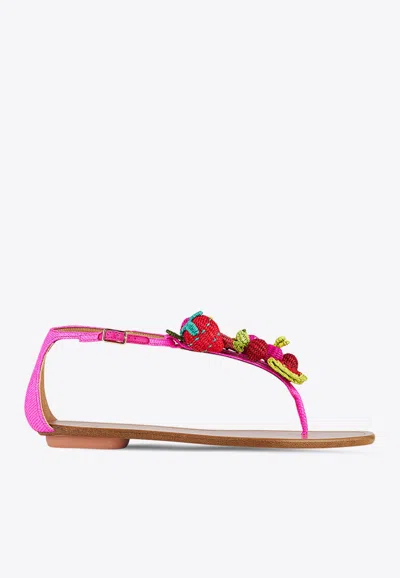 Aquazzura Strawberry Punch Flat Sandals