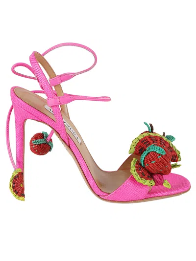 Aquazzura Strawberry Punch Sandals In Ultra Pink