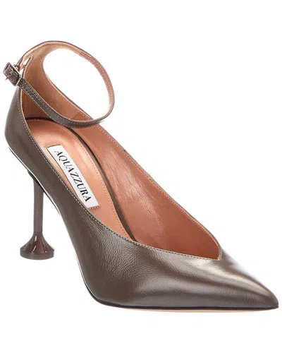 Aquazzura Strong 85 Leather Pump In Brown