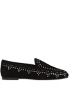 Aquazzura Studded Flat Shoes In Black