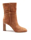 Aquazzura Indy 85 Whipstitched Suede Ankle Boots In Brown