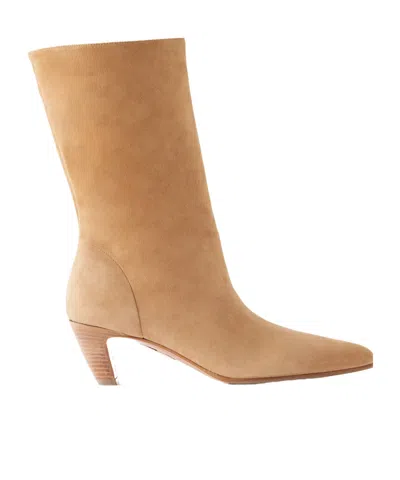 Aquazzura Slouchy 50 Suede Ankle Boots In Brown