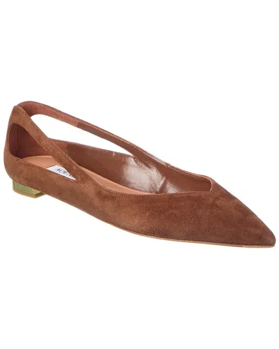 Aquazzura Suede Ballerina Flat In Brown