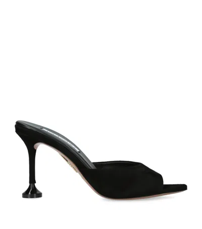 Aquazzura Suede Bisous Mules 85
