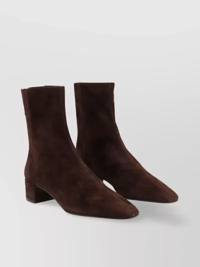 Aquazzura Suede Block Heel Ankle Boots