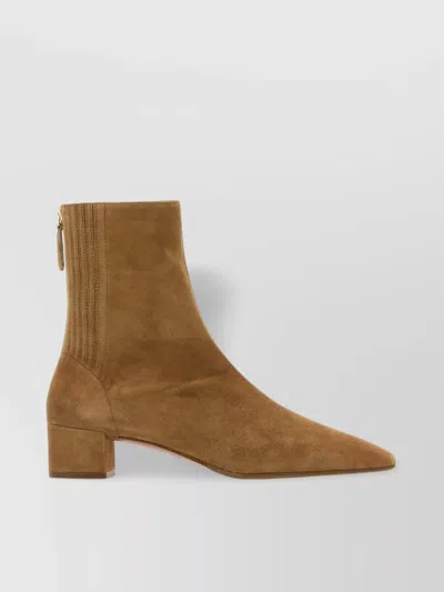 Aquazzura Suede Block Heel Ankle Boots Saint Honorè