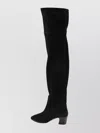 Aquazzura Suede Block Heel Over-the-knee Boots In Black