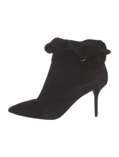 Pre-owned Aquazzura Suede Boots In Black