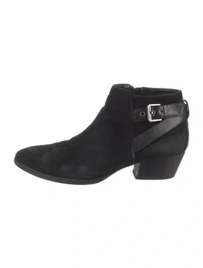 Pre-owned Aquazzura Suede Boots In Black