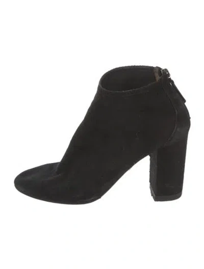 Pre-owned Aquazzura Suede Boots In Black