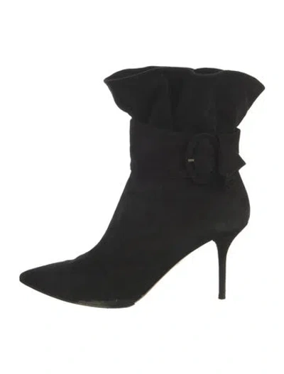 Pre-owned Aquazzura Suede Boots In Black
