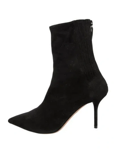 Pre-owned Aquazzura Suede Boots In Black