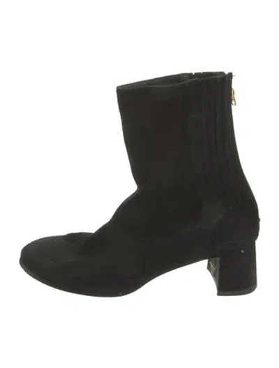Pre-owned Aquazzura Suede Boots In Black