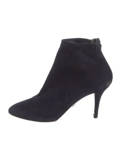 Pre-owned Aquazzura Suede Boots In Blue