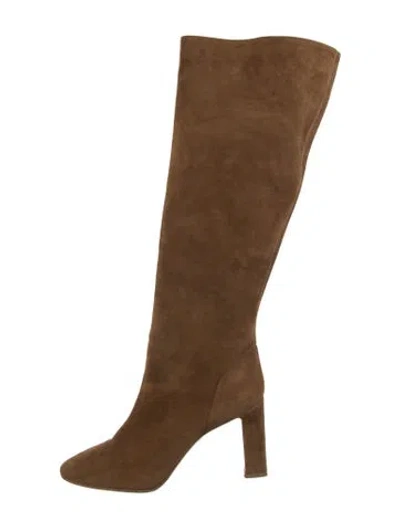 Pre-owned Aquazzura Suede Boots In Brown