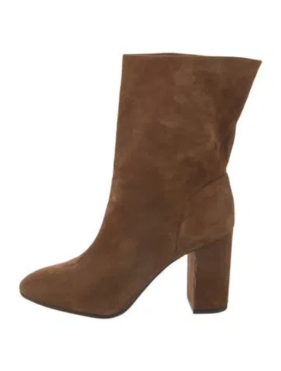 Pre-owned Aquazzura Suede Boots In Brown