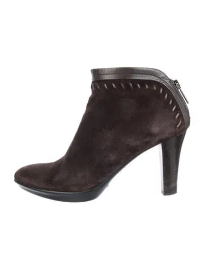 Pre-owned Aquazzura Suede Boots In Brown