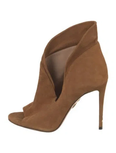 Pre-owned Aquazzura Suede Boots In Brown