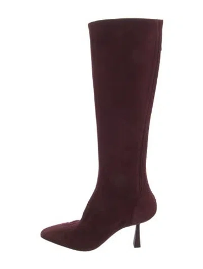 Pre-owned Aquazzura Suede Boots In Burgundy