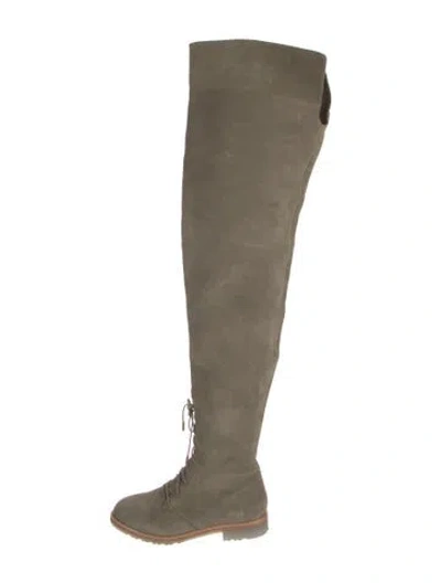 Pre-owned Aquazzura Suede Boots In Green