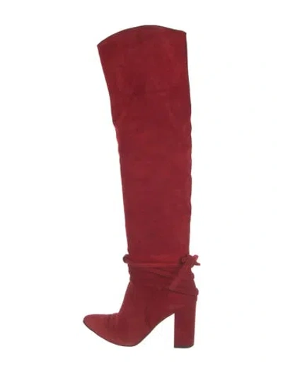 Pre-owned Aquazzura Suede Boots In Red