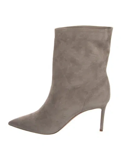 Pre-owned Aquazzura Suede Boots W/ Tags In Gray