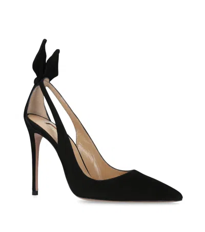 AQUAZZURA SUEDE BOW TIE PUMPS 105
