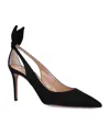 Aquazzura Bow Tie 105mm Leather Pumps In Black