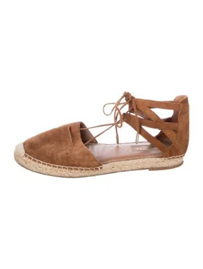 Pre-owned Aquazzura Suede Colorblock Pattern Espadrilles In Brown