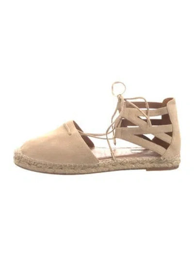 Pre-owned Aquazzura Suede Espadrilles In Brown