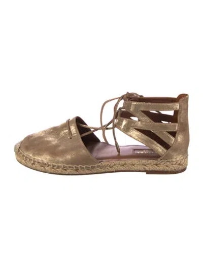 Pre-owned Aquazzura Suede Espadrilles In Gold